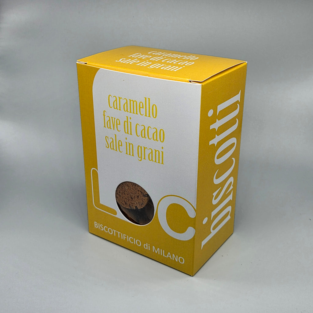 Caramello, fave di cacao e sale